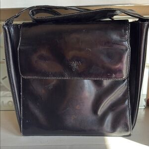 Prada Black Shoulder Bag with Elegant Flap